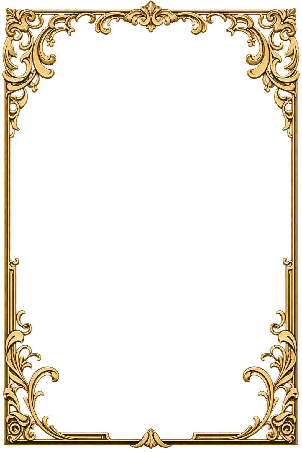 Ornate gold frame surrounding the invitation